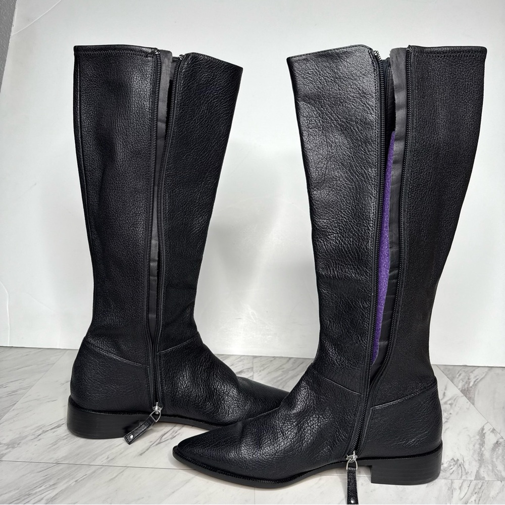 Paolo Black Pointy Toe Tall Boot 9M - Picture 6 of 14